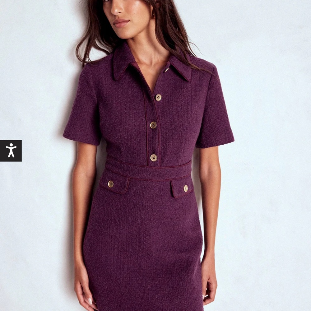 NWT Boden Rich Purple Midi Dress